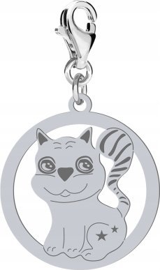 Radziszewska Jewellery Srebrny Charms CUTIE KOTEK DEDYKACJA