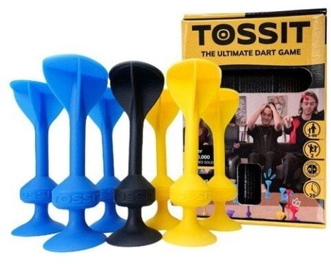 Gra w rzutki z silikonowymi przyssawkami TOSSIT Zestaw Startowy, niebieski i żółty