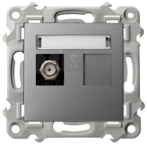 GPA-1ZF/m/70 SZAFIR Gniazdo antenowe typu F pojedyncze szary mat GPA-1ZF/m/70