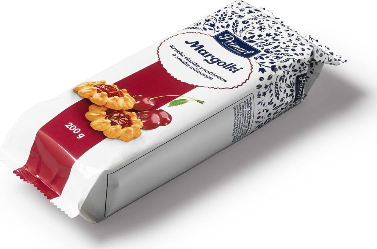 PRIMART Margolki Kruche ciastka z nadzieniem wiśniowym Primart 200g