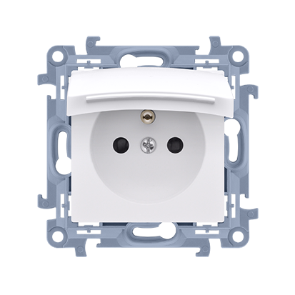 Kontakt-Simon Gniazdo wtyczkowe pojedyncze do wersji IP44 z uszczelką klapka biały 16A (CGZ1B.01/11)