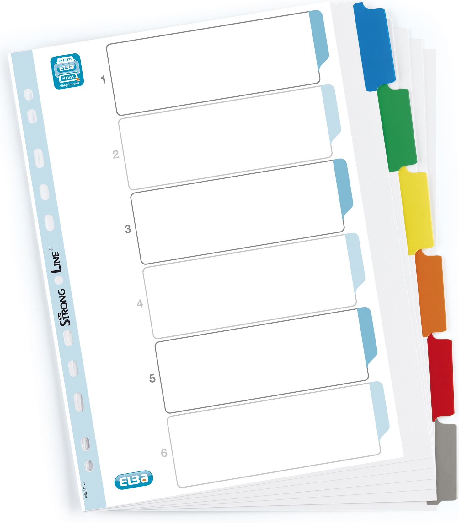 Elba Przekładki kartonowe Elba A4+ mylar, kolorowe, 6 kart, wzmocnione indeksy