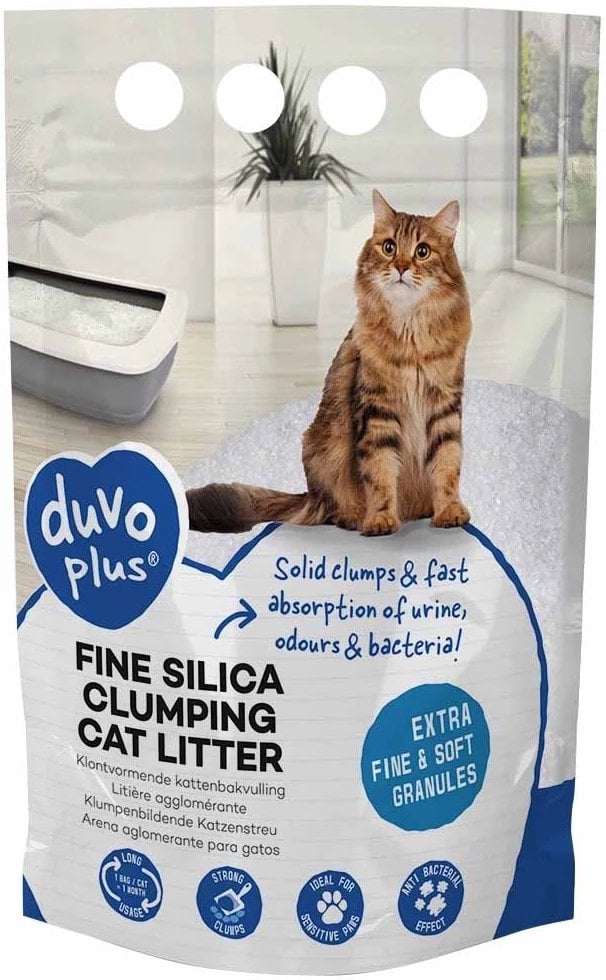 Duvo+ Silica Clumping Żwirek Silikonowy Dla Kota 1,9kg 5L