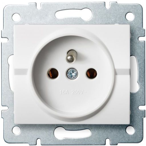 Kanlux Gniazdo Logi 1-krotne francuskie z uziemieniem białe (25090)