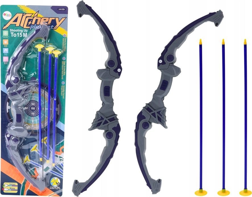 LeanToys Łuk Strzelecki Fioletowy Strzały Z Przyssawkami 3 Sztuki