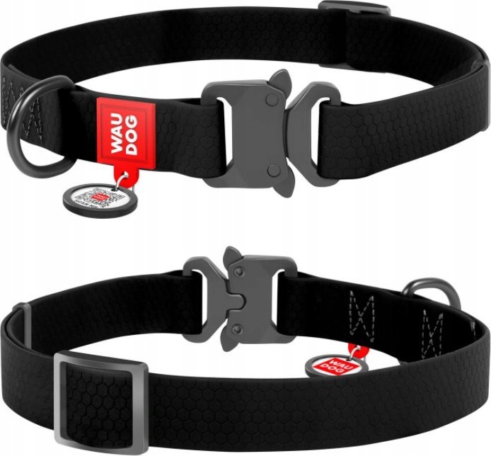 Collar WAU DOG OBROŻA WATERPROOF M 2,0/28-40cm PVC CZARNA