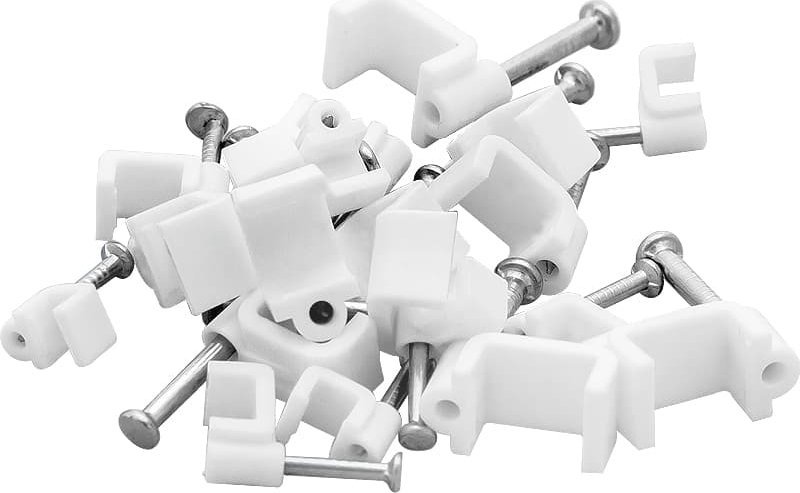 Blow 42-001# Uchwyt kabla 4/4mm biały płaski