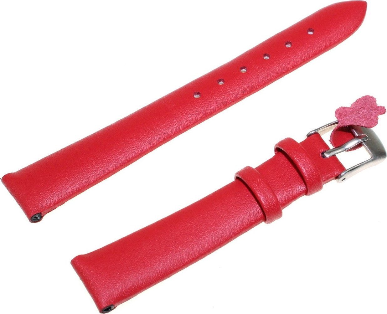 Diloy Skórzany pasek do zegarka 14 mm Diloy 301.14.6 czerwony