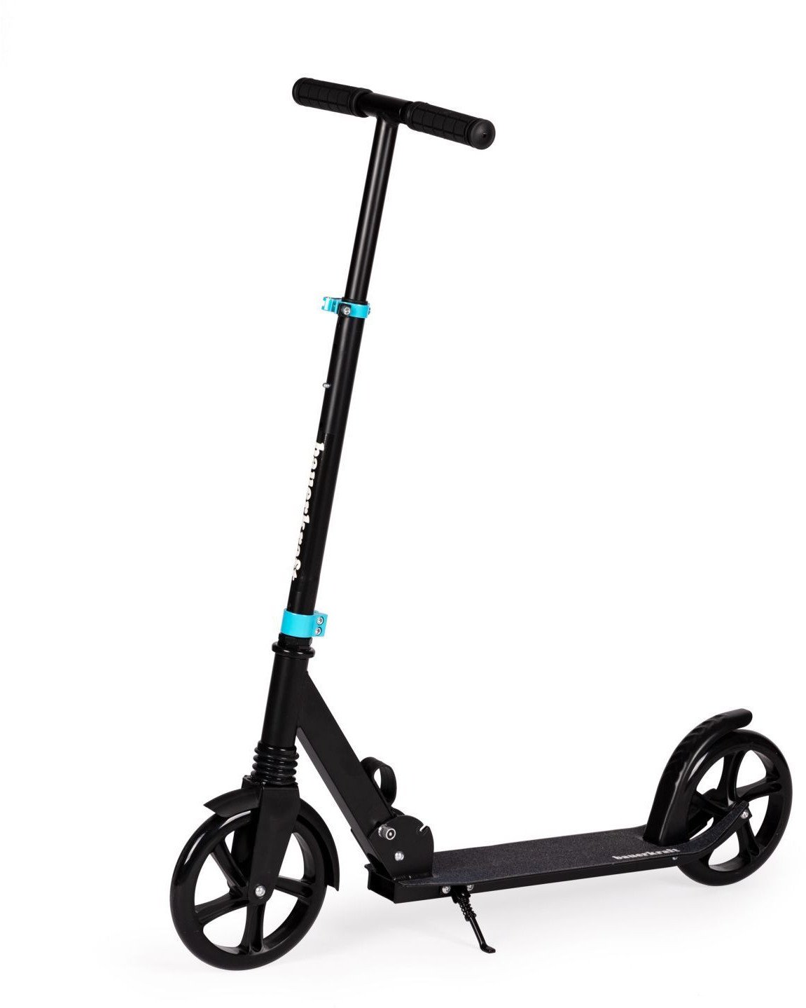 Duża składana hulajnoga 95-105 cm Bauerkraft czarno-niebieska