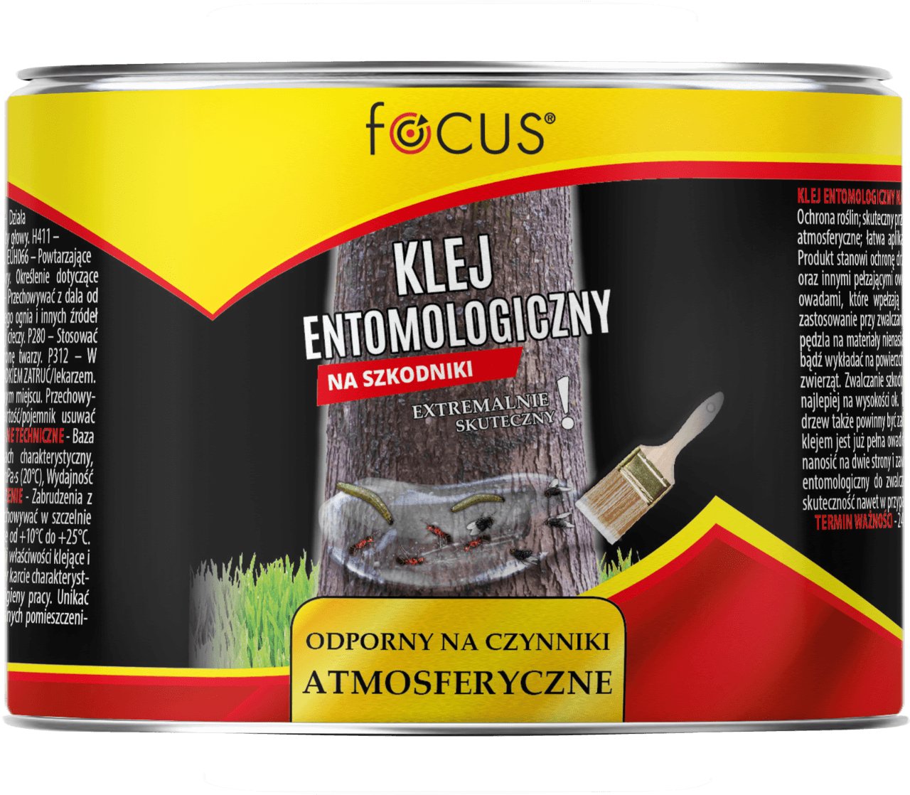 Klej entomologiczny zwalcza owady biegające i latające Focus - bariera klejąca na szkodniki 500ml