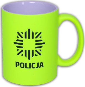 Polska Firma Kubek POLICJA 330 ml - żółty FLUO