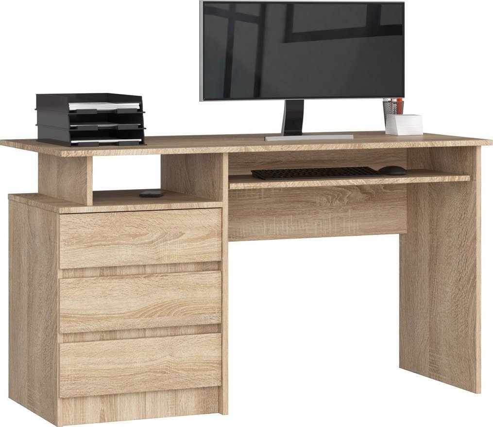 Elior Klasyczne biurko do nauki dąb sonoma - Flarin 2X