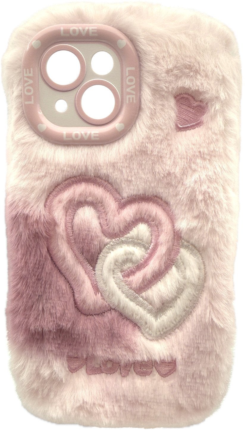 RealPower Flauschi 2,flauschige Handyhülle,weiss/rosa 15