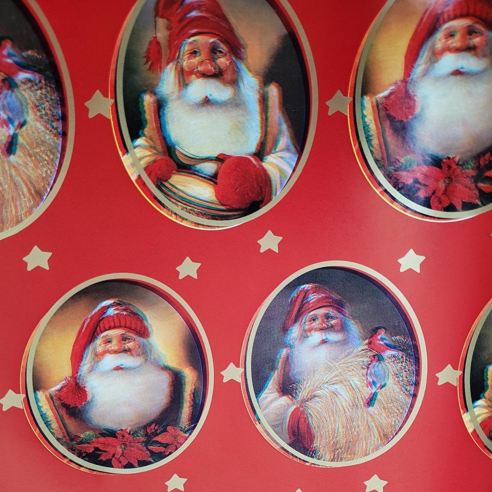 Papier świąteczny do pakowania 57cmx2m 2m579 czerwony mikoałaj