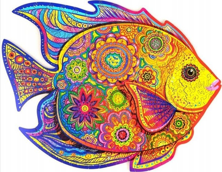 Puzzle Drewniane Dla Dorosłych Kolory Ryba