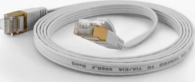 Wantec Wantec flates CAT6A FTP Patch Cable - 0,2 m - Cat6a - F/UTP (FTP) - RJ- 45 - RJ- 45 - white (7002)