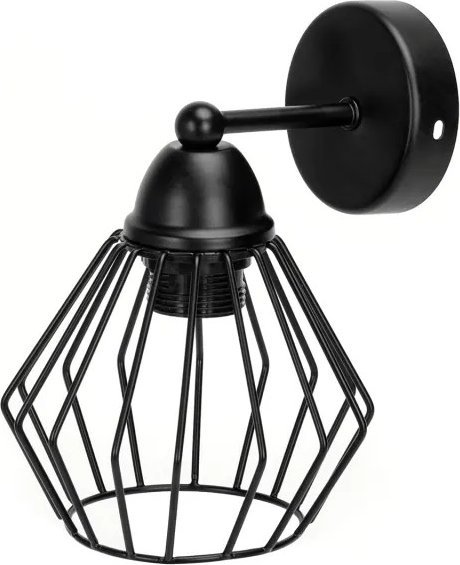 Kinkiet Aigostar Metalowa lampa ścienna czarna E27 Metalowa lampa ścienna czarna bez źródła światła E27