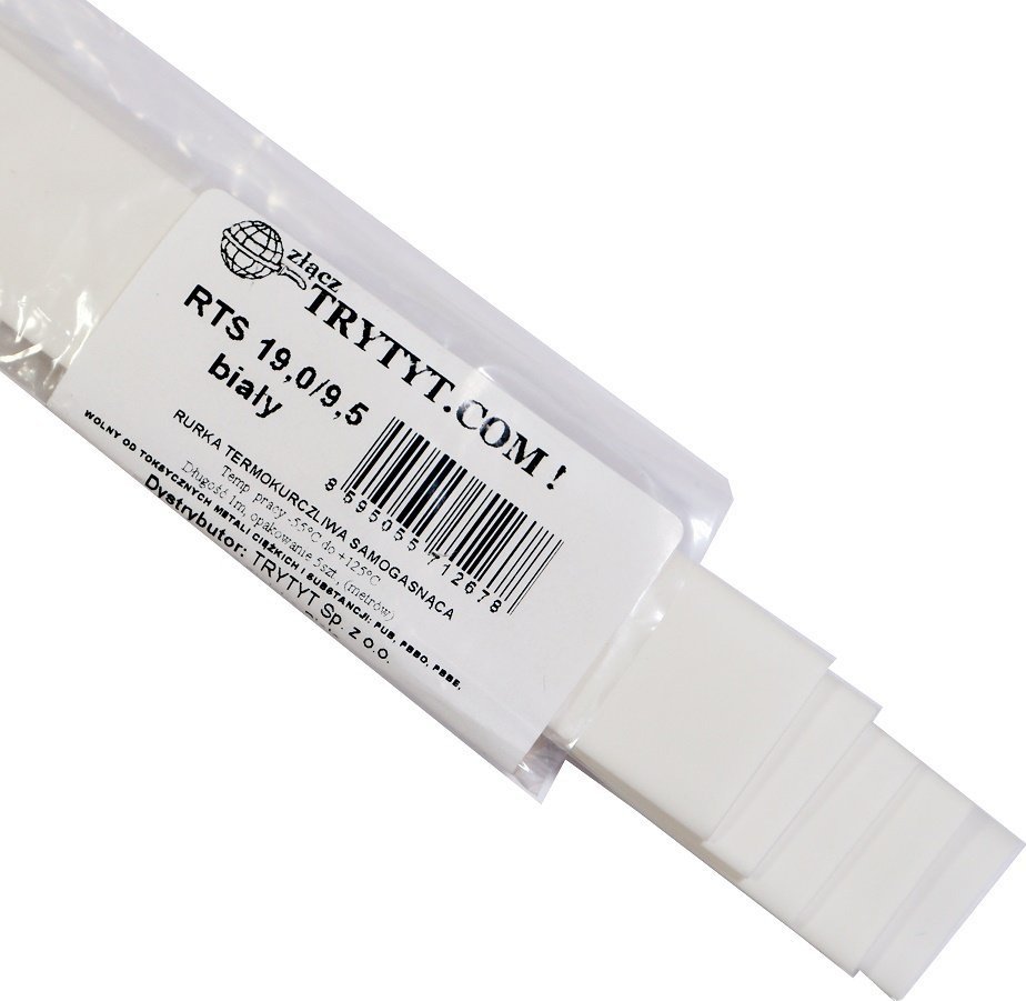 Trytyt 5x Koszulka termokurczliwa RTS 19/9,5 biała
