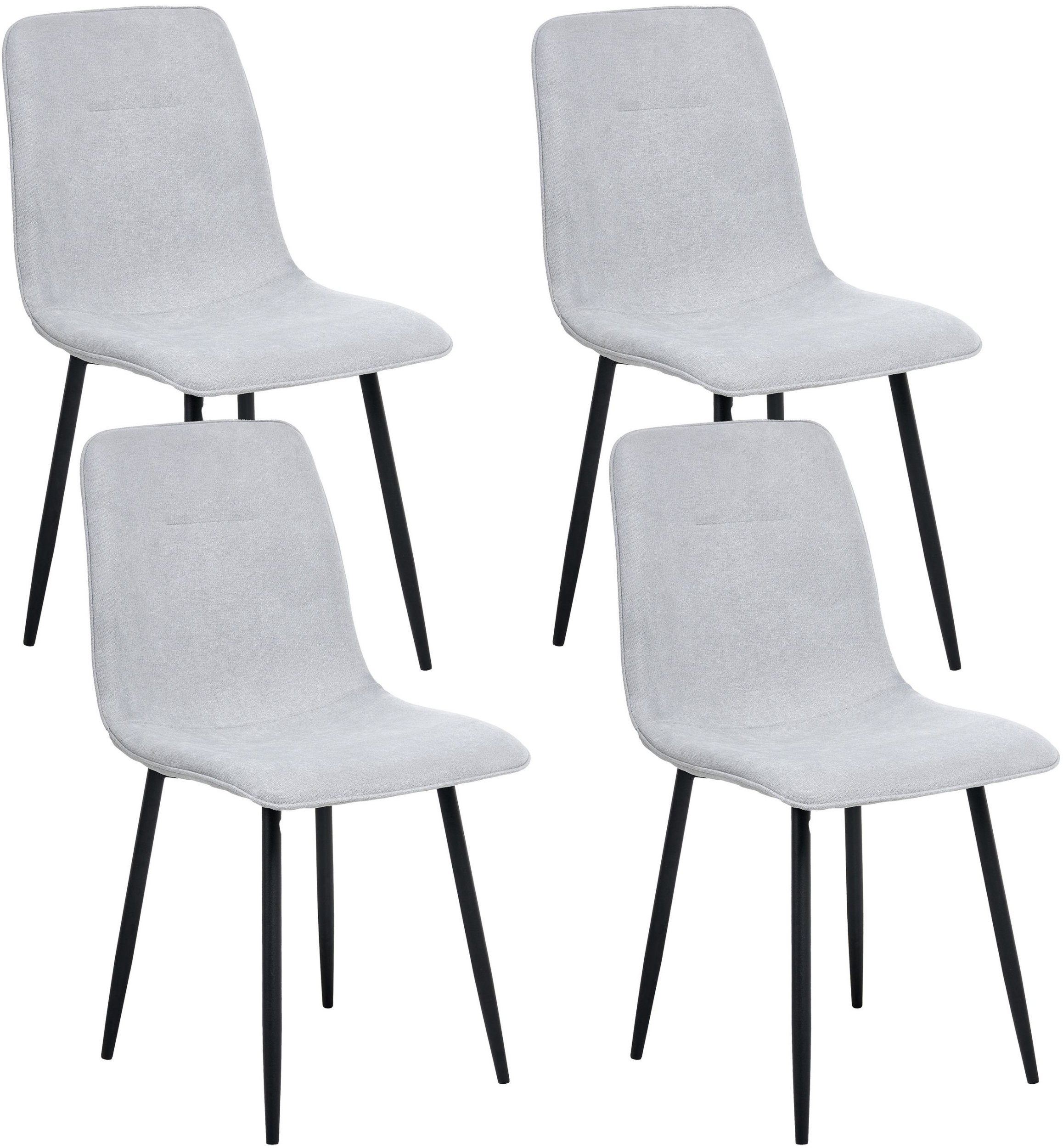 Zestaw 4 krzeseł do jadalni TUSCOLA Jasnoszary