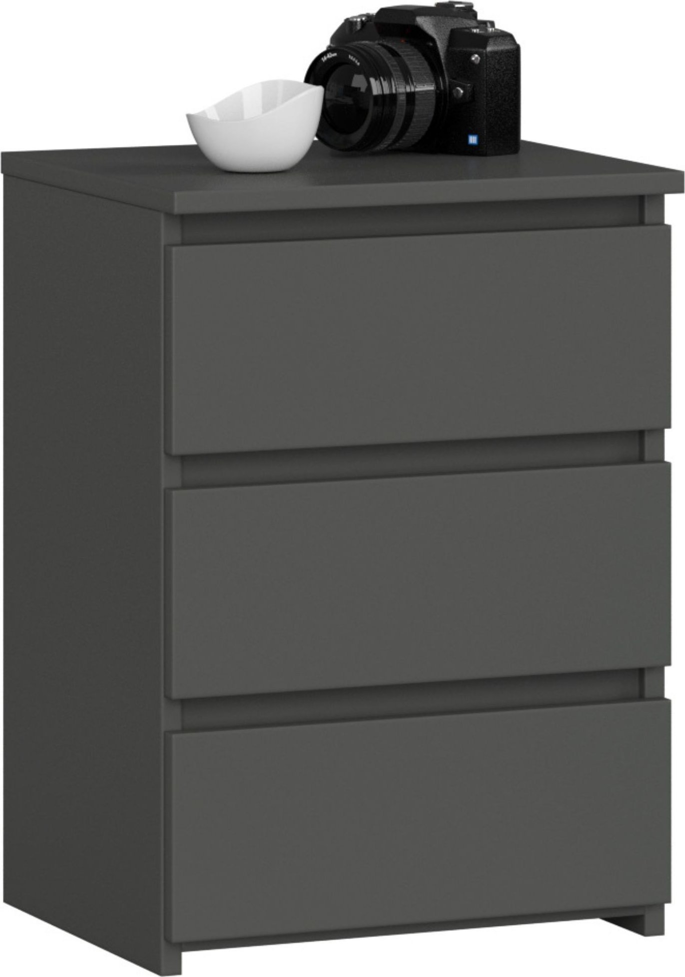 Fabryka Mebli Akord Szafka nocna CL3 40 cm 3 szuflady - grafit szary