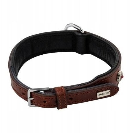 Obro�a sk�rzana, XS 33-38 cm x 26 mm, czerwony-czarny