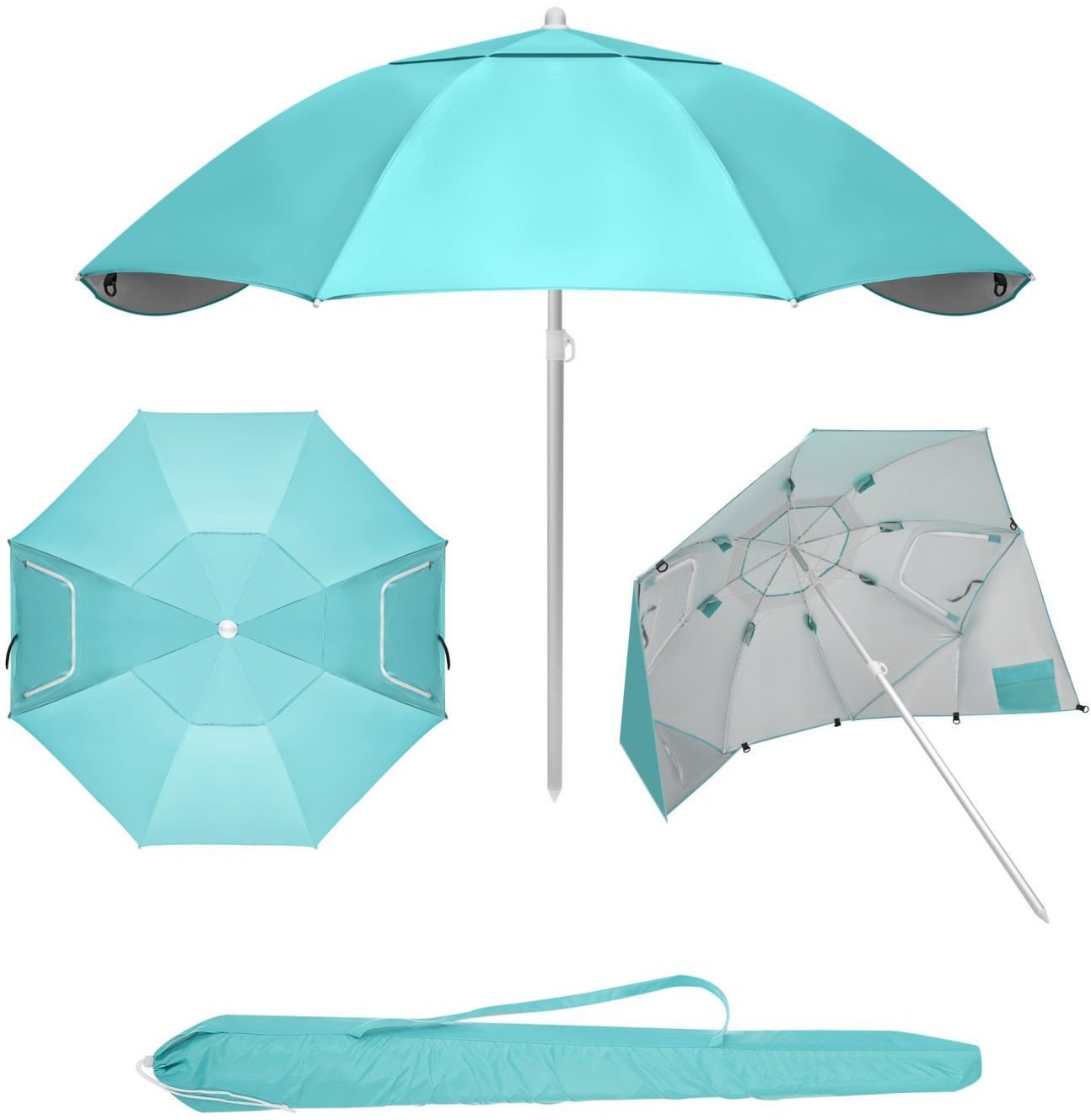 Parasol plażowy 2w1 namiot parawan składany w pokrowcu