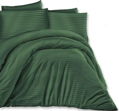 Darymex Poszewka satyna bawełna CIZGILI DARK GREEN/70x80.