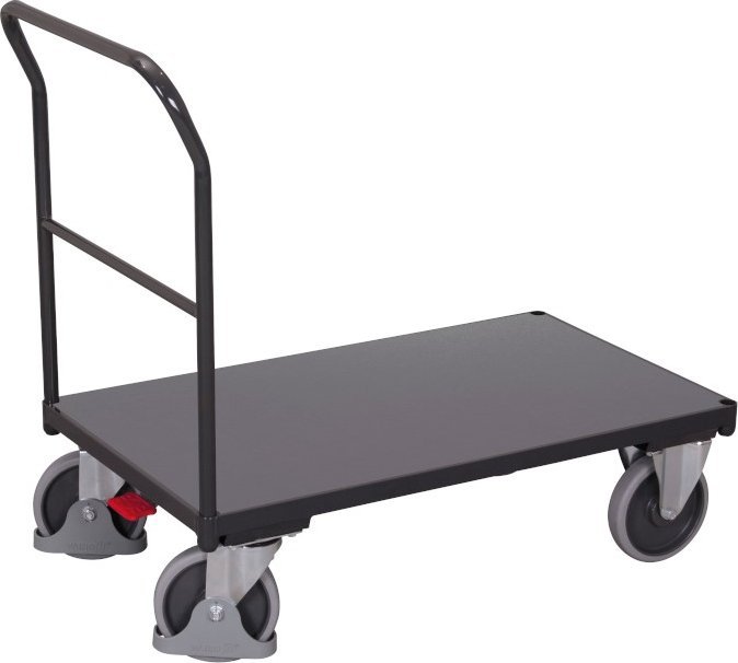 Variofit Wózek platformowy z poręczą, kolor antracytowy, 400 kg (975 x 500 x 945 mm)