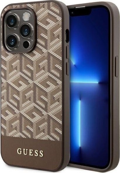 Guess Etui GUHMP14XHGCFSEW Apple iPhone 14 Pro Max brązowy/brown hard case GCube Stripes MagSafe