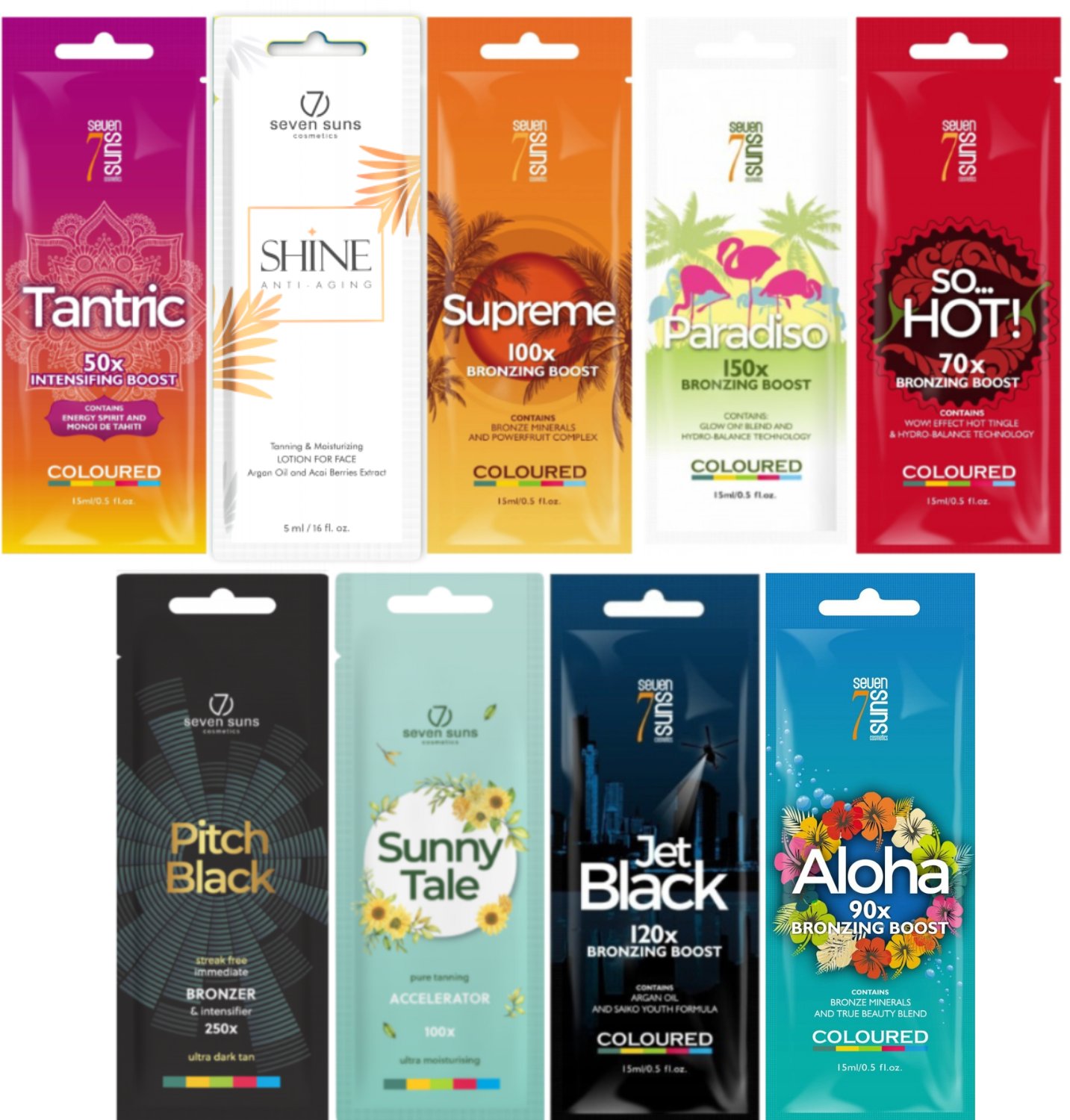 7suns Zestaw Saszetek Do Opalania x9szt