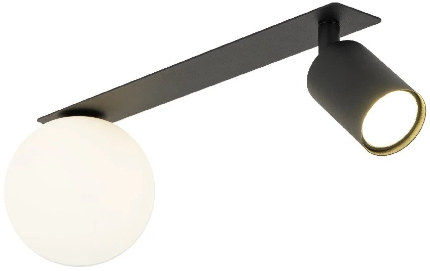 Podtynkowa lampa sufitowa Vox 2 10927 kula mleczna czarny