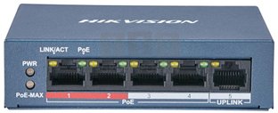 DS-3E0105P-E/M Switch 4xPoE, 1xUpLink, 100Mbps