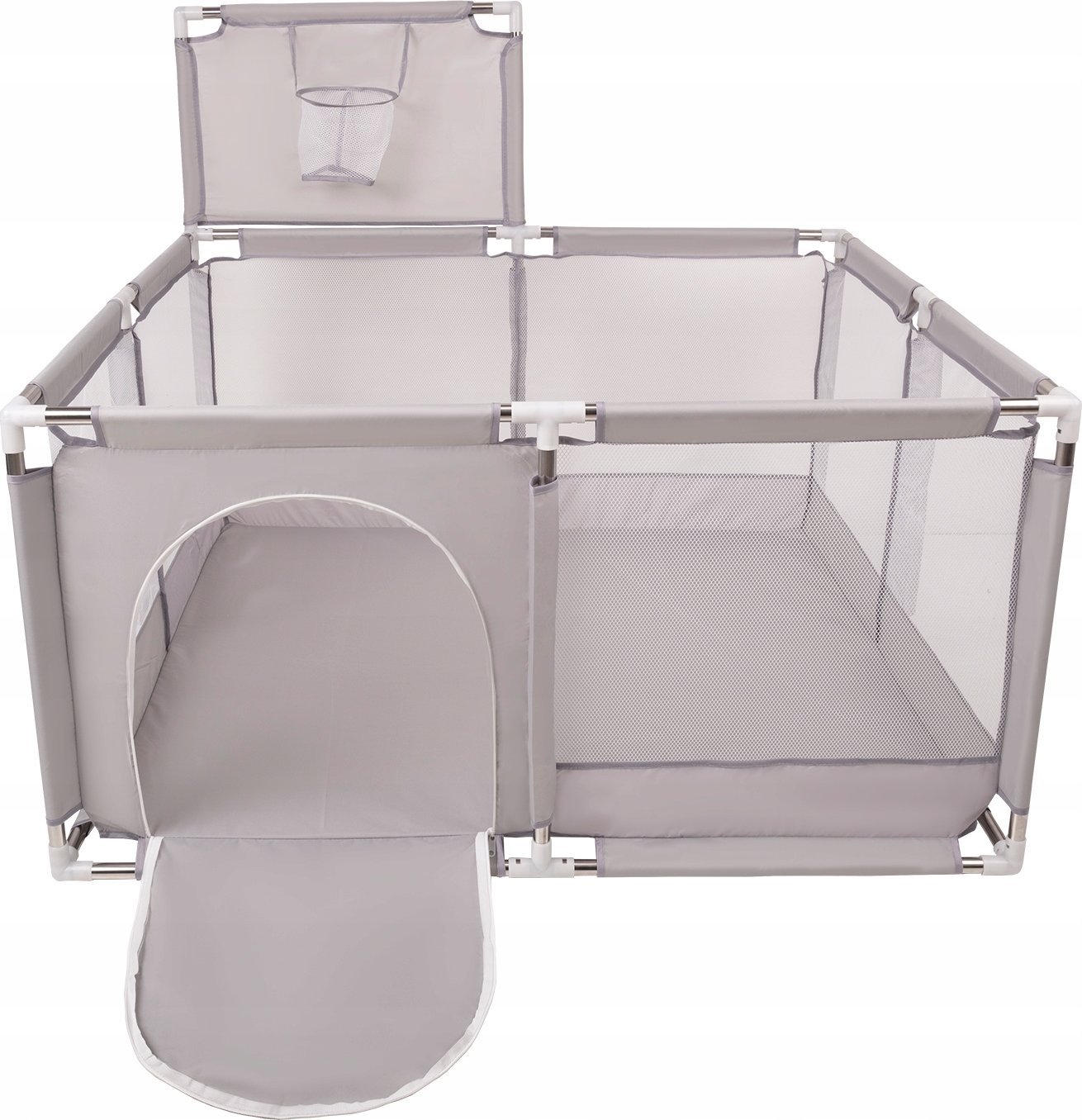 Selonis Selonis Boisko KK-100X z piłeczkami 6cm szary: biały-szary-mięta 125x125x105/100piłek Zabawka kojec