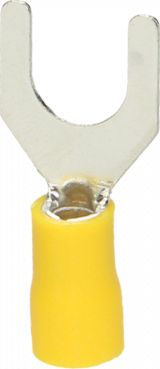 Orno Końcówka widełkowa izolowana, przekrój maksymalny 6mm?, oczko na śrubę: M4, Blister 25 sztuk.