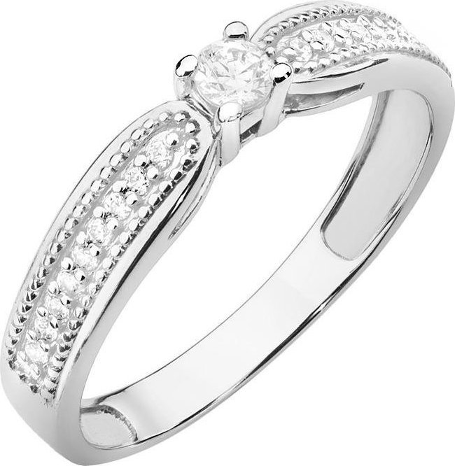 Best Diamonds złoty pierścionek z brylantem 0.17ct 18