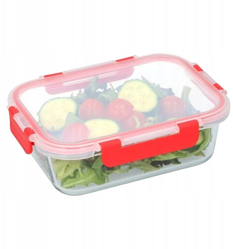 Alpina - Szklany pojemnik na żywność z pokrywką lunchbox 21x16x6 cm 1 L