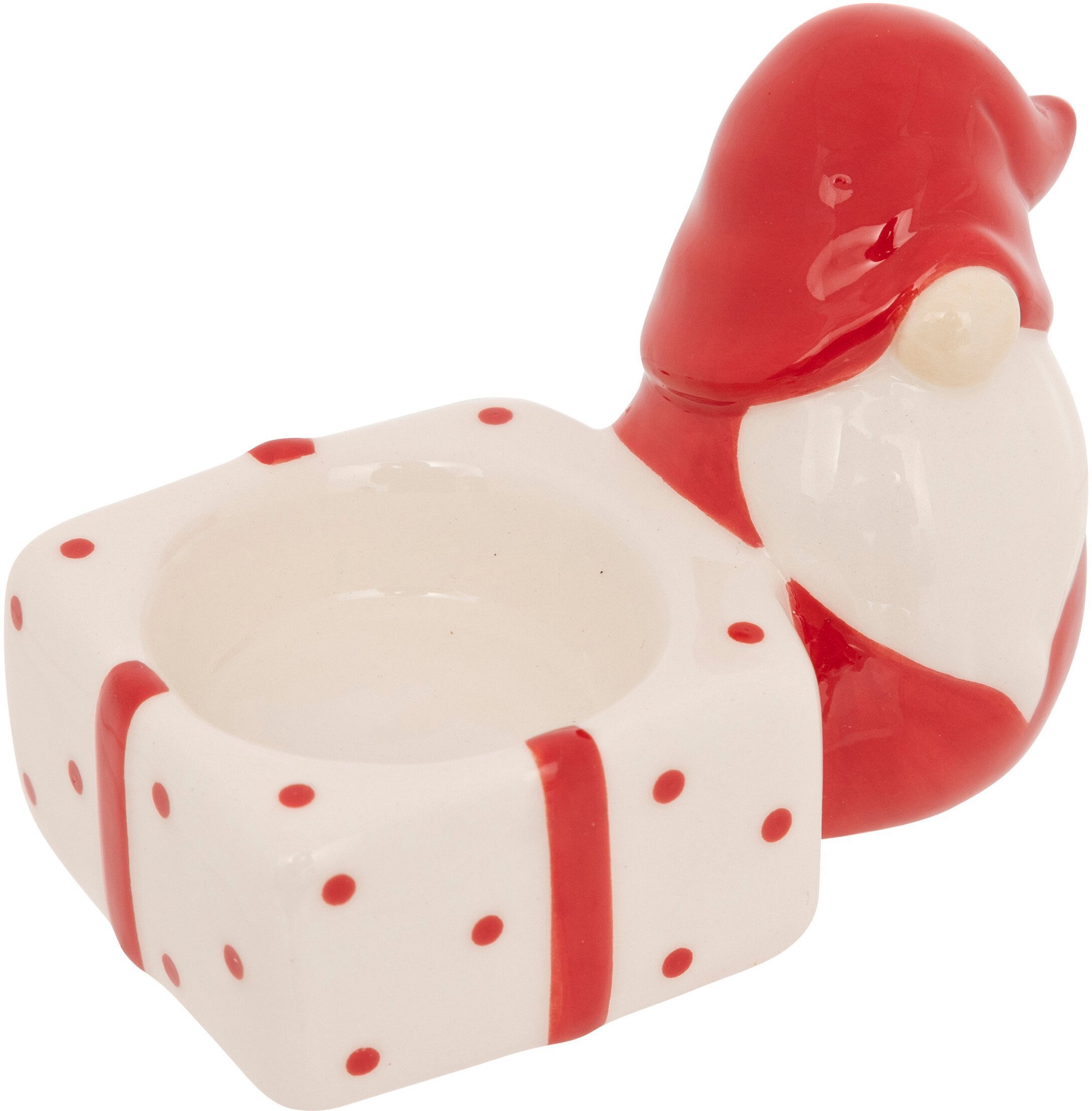 Podstawka pod świecę, ze skrzatem świątecznym