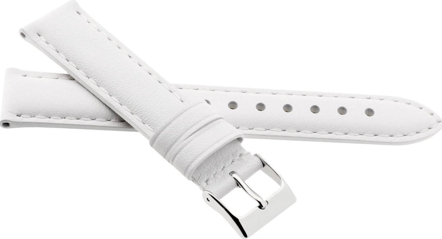 JVD Skórzany pasek do zegarka 12 mm JVD R41304-12 XL biały