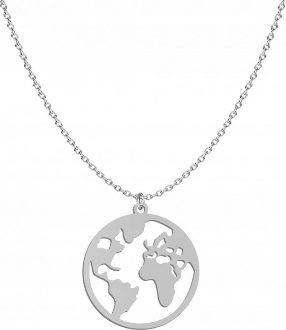Radziszewska Jewellery Naszyjnik Srebrny Kula Ziemska 925 Planeta Świat Prezent DEDYKACJA GRATIS