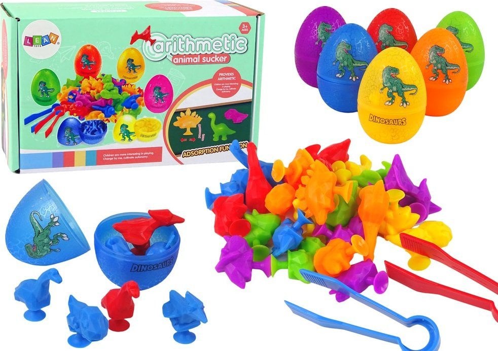 Figurka LeanToys Jajka Dinozaurów Figurki Gumowe Przyssawki LEAN Toys
