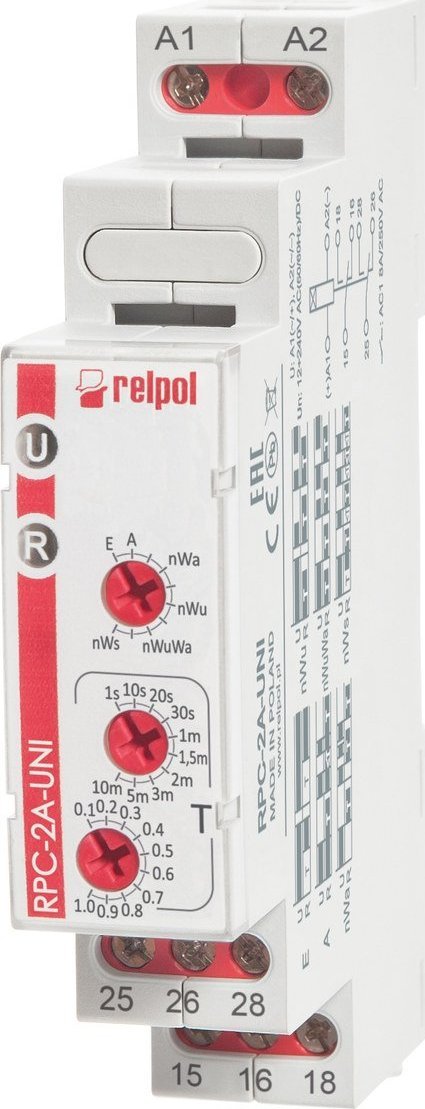 Relpol Przekaźnik czasowy 1P 12-240VAC/DC RPC-2A-UNI 863217