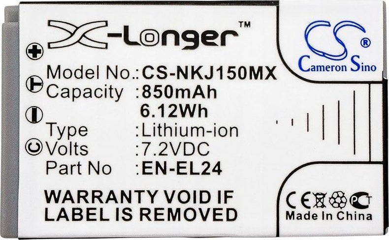 Cameron Sino Akumulator Bateria Typu En-el24 / Enel24 Do Nikon 1 J5 / Cs-nkj150mx
