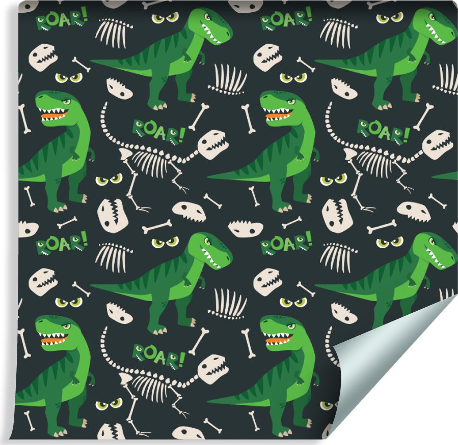 Muralo Tapeta Dla Dzieci - Zielone Dinozaury