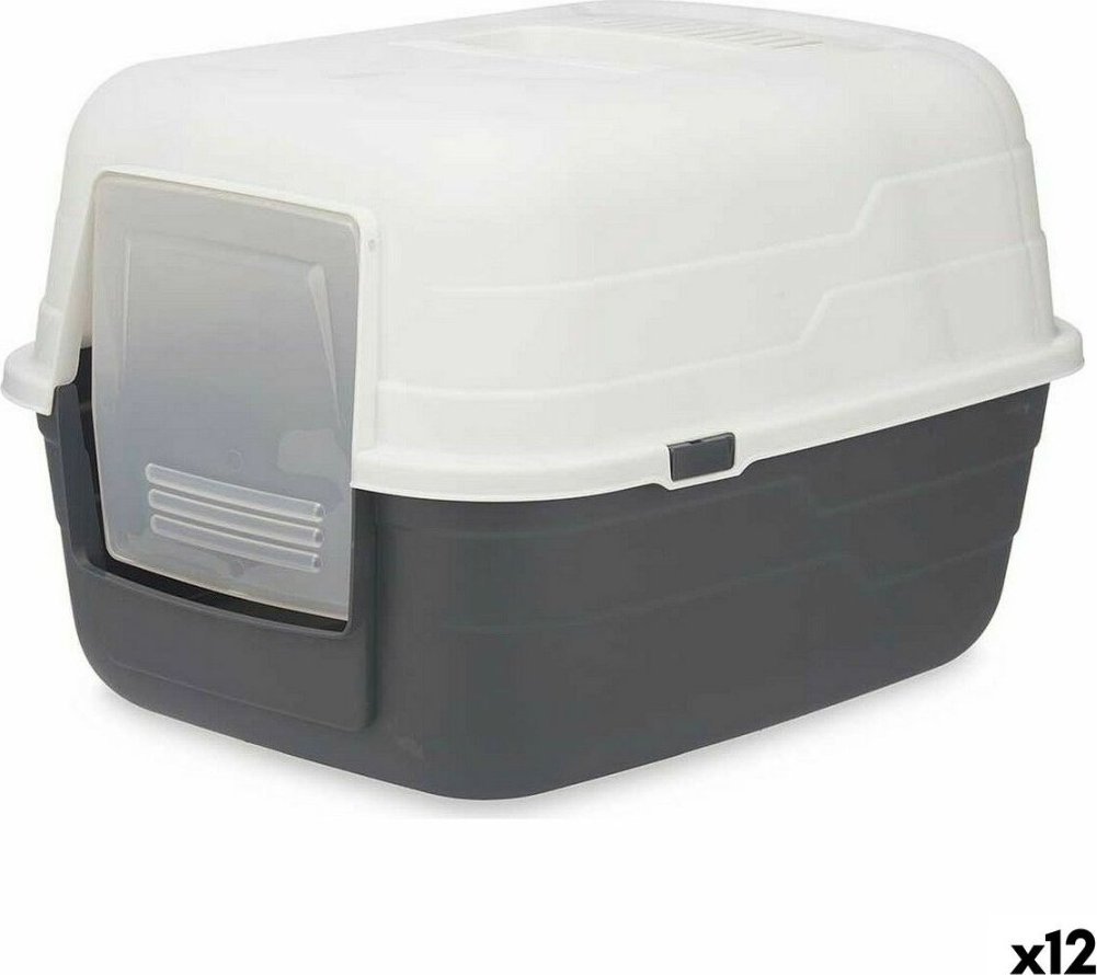 Mascow Kuweta dla Kotów 48 x 32 x 38 cm Szary Antracyt Plastikowy (12 Sztuk)