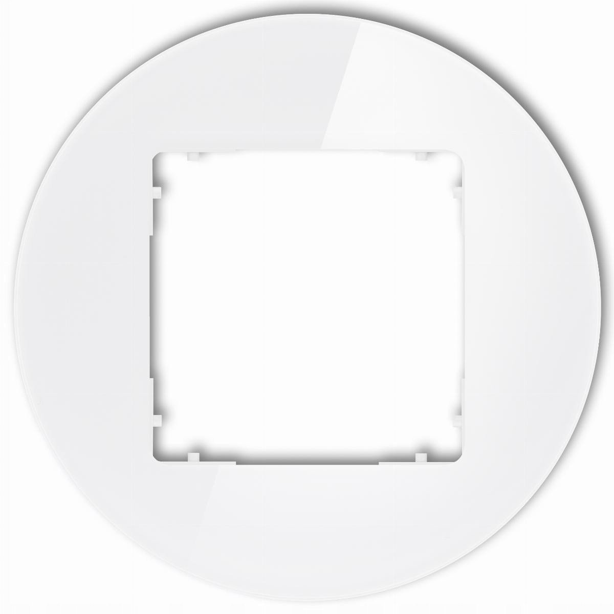 Ramka pojedyncza Karlik Icon 0-0-IRSO-1 uniwersalna okrągła efekt szkła biała
