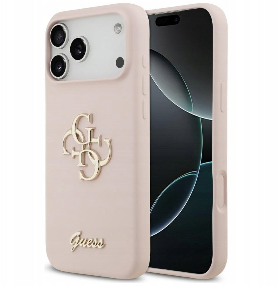 Guess Silicone Big 4G Script Case for iPhone 17 Pro Max Pink