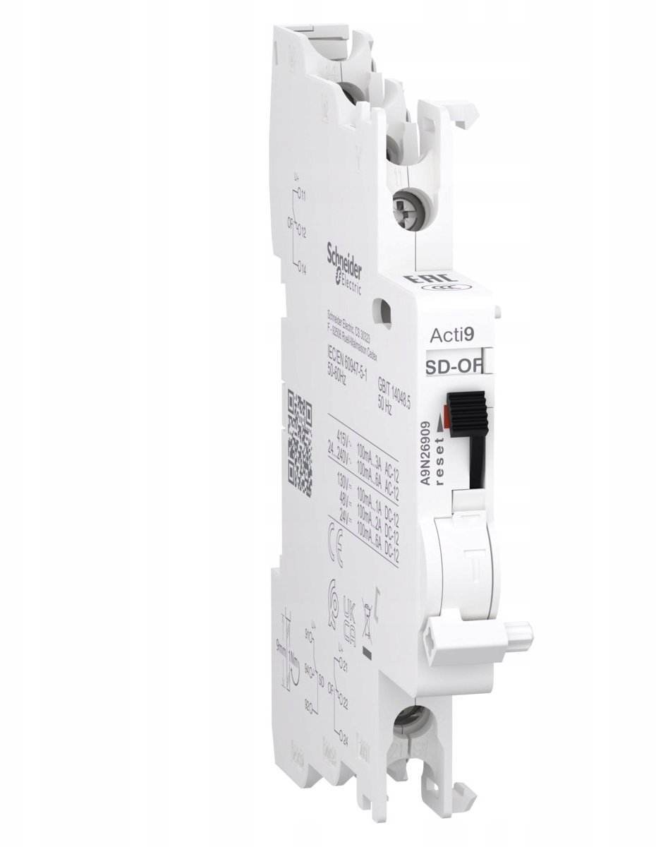 Styk pomocniczy + styk pomocniczy/sygnalizacyjny Acti9 OF+OF/SD, 2-przemienne (2 CO) A9N26909