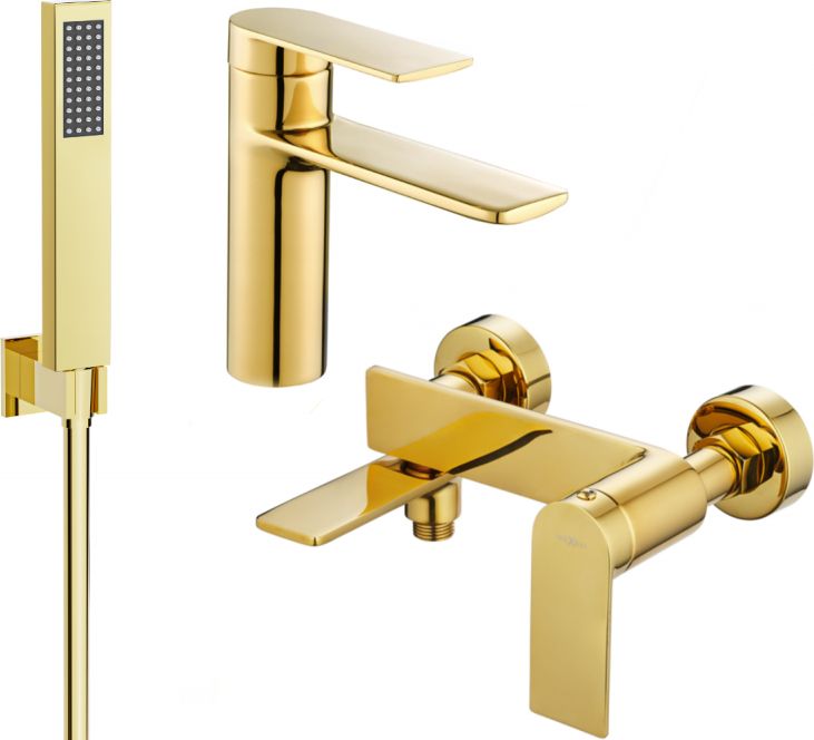 Mexen Mexen Zero R02 zestaw wannowy, złoty - 71103R02-50