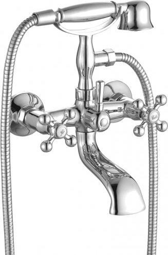 Bateria wannowa Kuchinox Bateria wannowa ścienna z natryskiem retro Stilo chrom