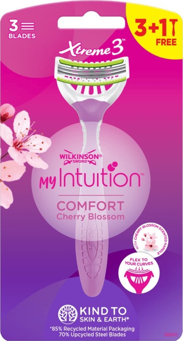Wilkinson My intuition xtreme 3 comfort cherry blossom jednorazowe maszynki do golenia dla kobiet 4szt